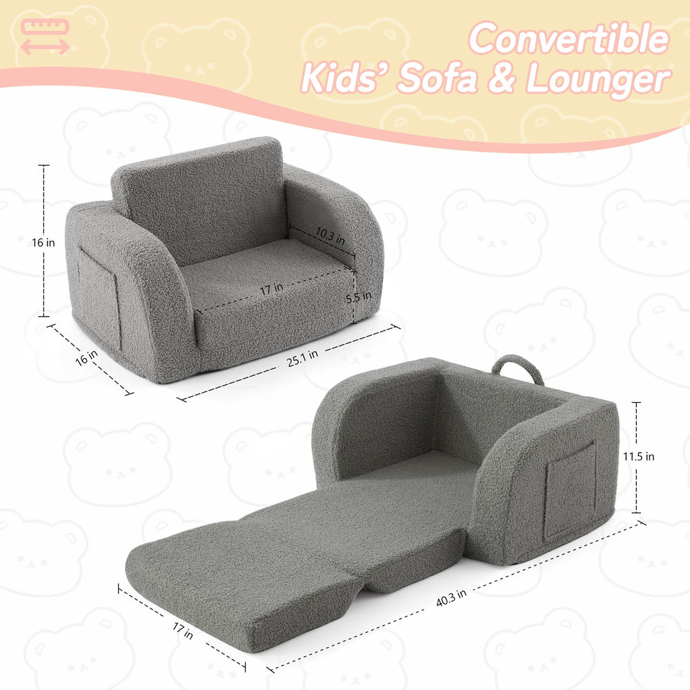 MuaMelop toddler couch soft plush fabric offers a skin-friendly cozy feel.