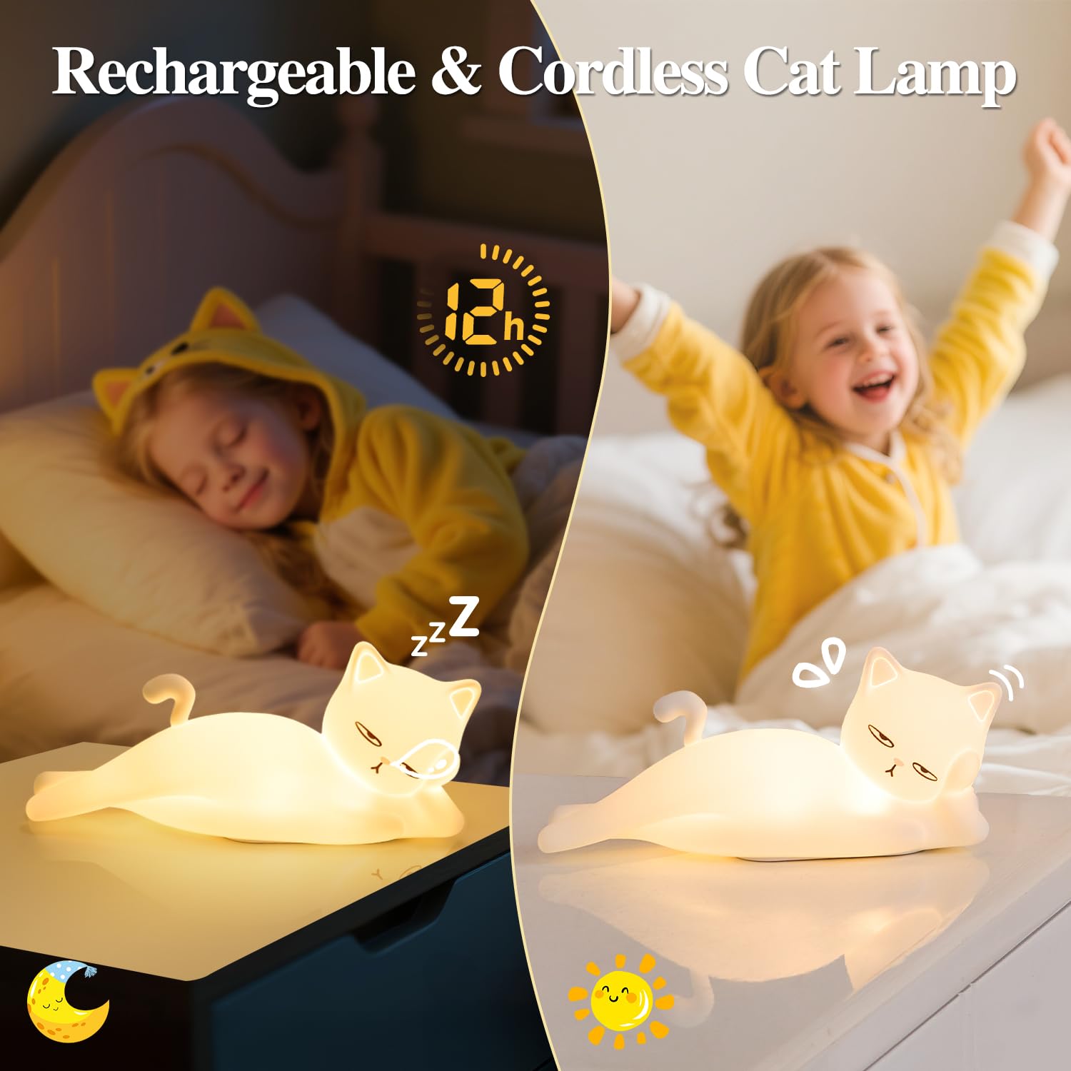 Mubarek Compact cat lamp fits desks and nightstands for a cozy glow
