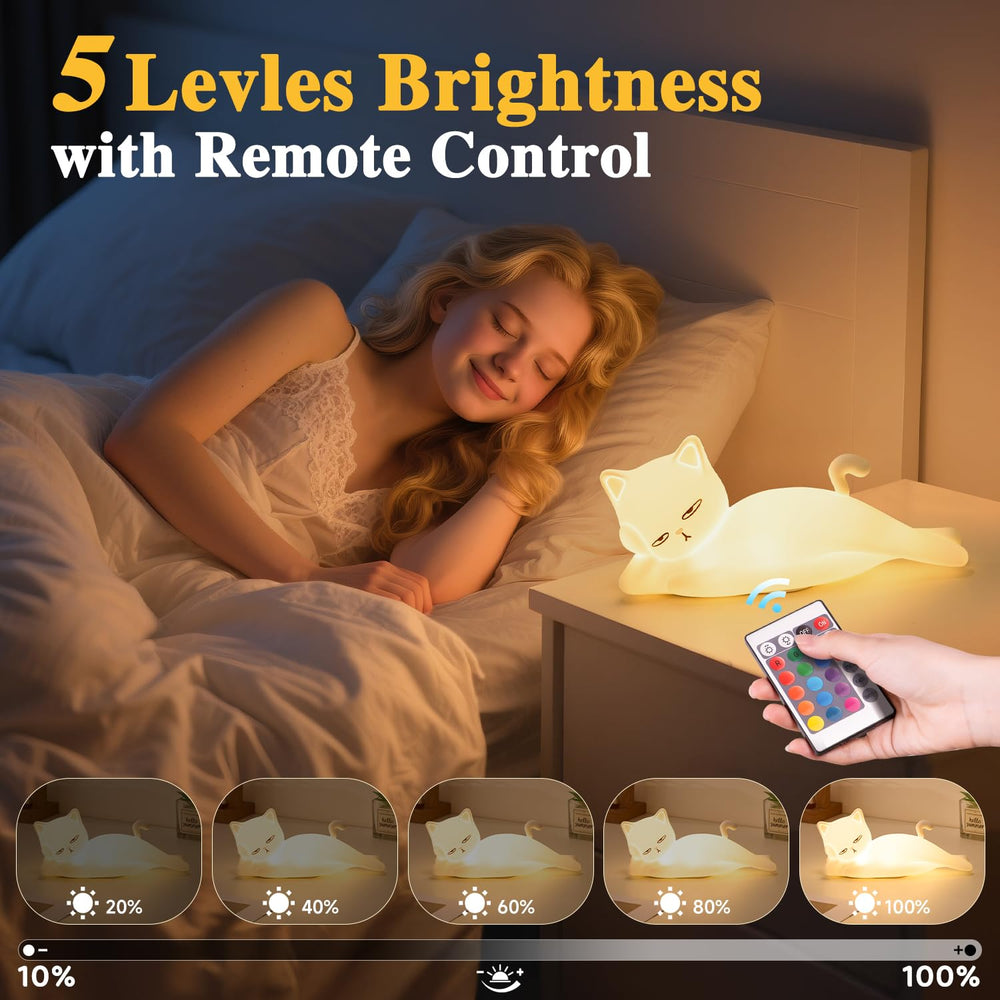 Mubarek Silicone soft-cat-lamp cover for a squishy, comforting feel