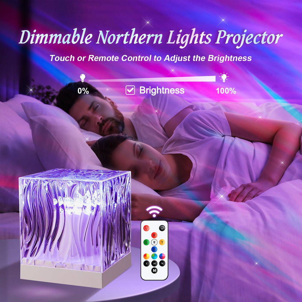 Mubarek remote-controlled northern lights allow easy color and speed adjustments.