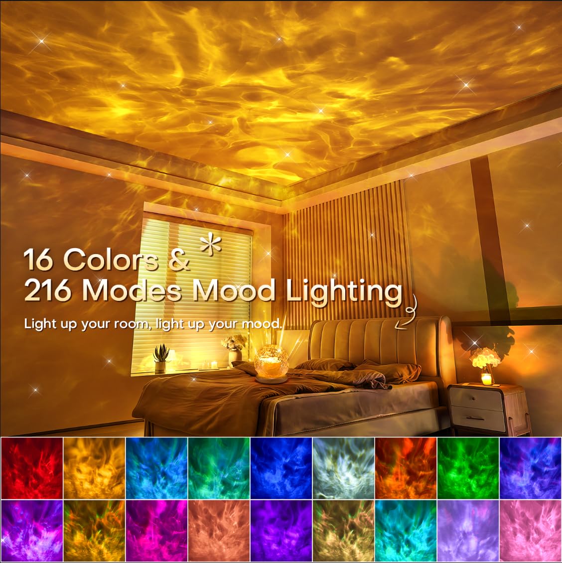 Mubarek RGB multicolor projector for relaxing decor and sleep