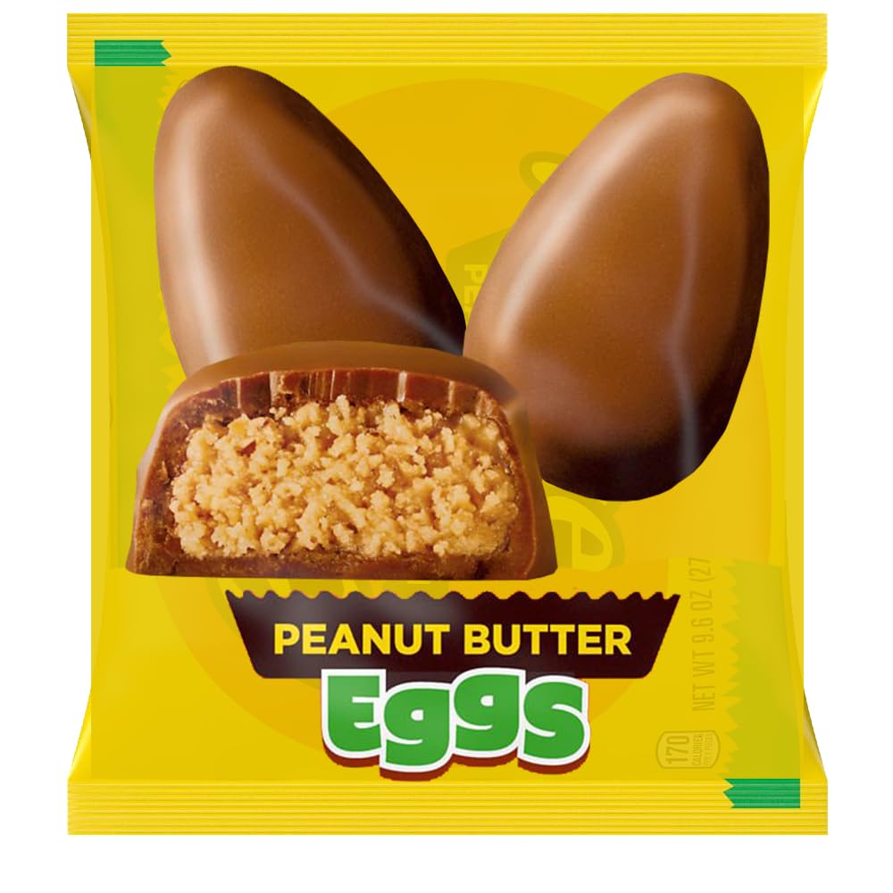 Muchai Easter milk chocolate peanut butter eggs unwrapped showing creamy center
