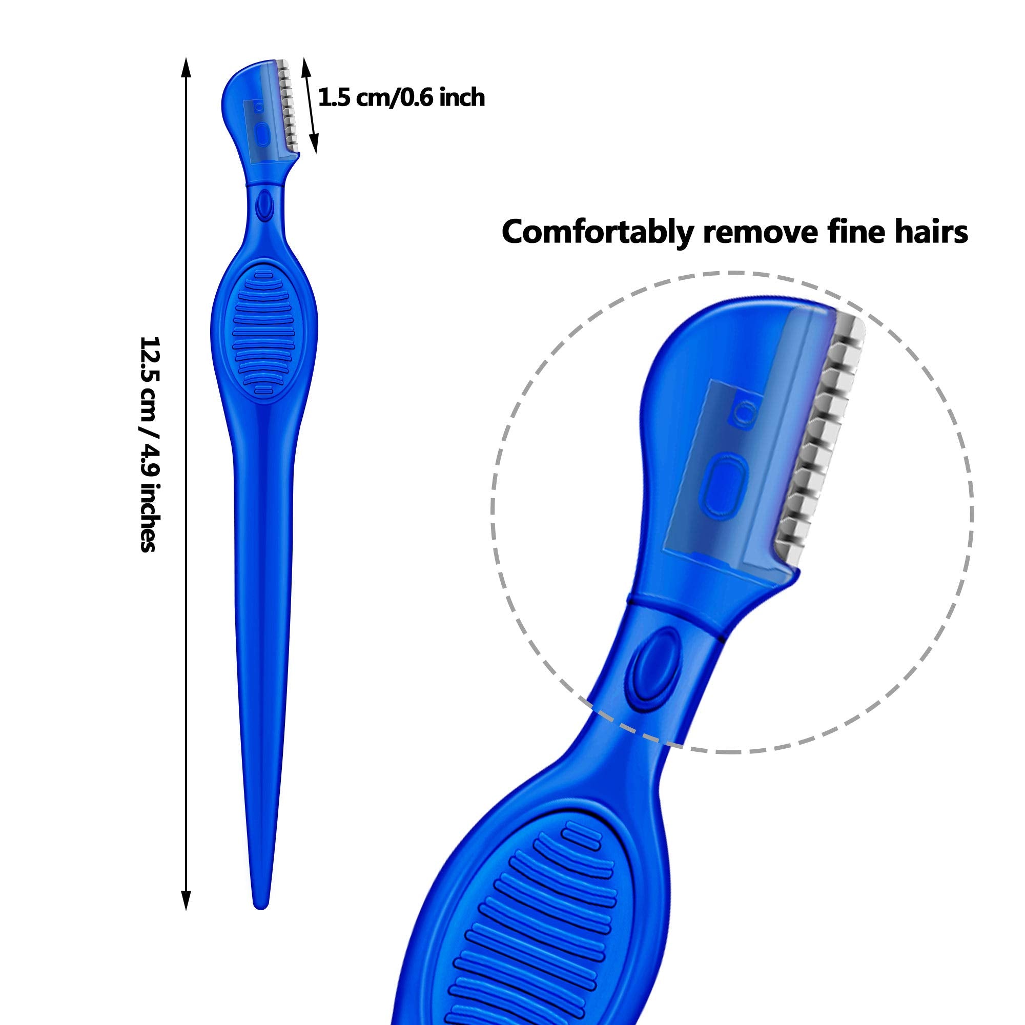 Mudder eyebrow razor blade closeup highlights sharp, durable stainless steel blades for precise shaping.