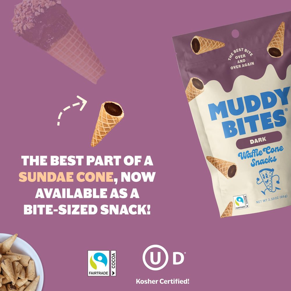 Muddy Bites packaged snack display highlights grab-and-go convenience.