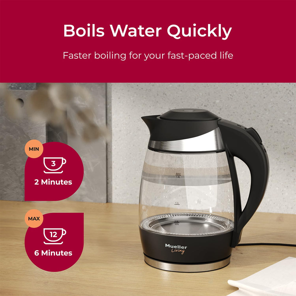 Auto shut-off protects from overboil and saves energy