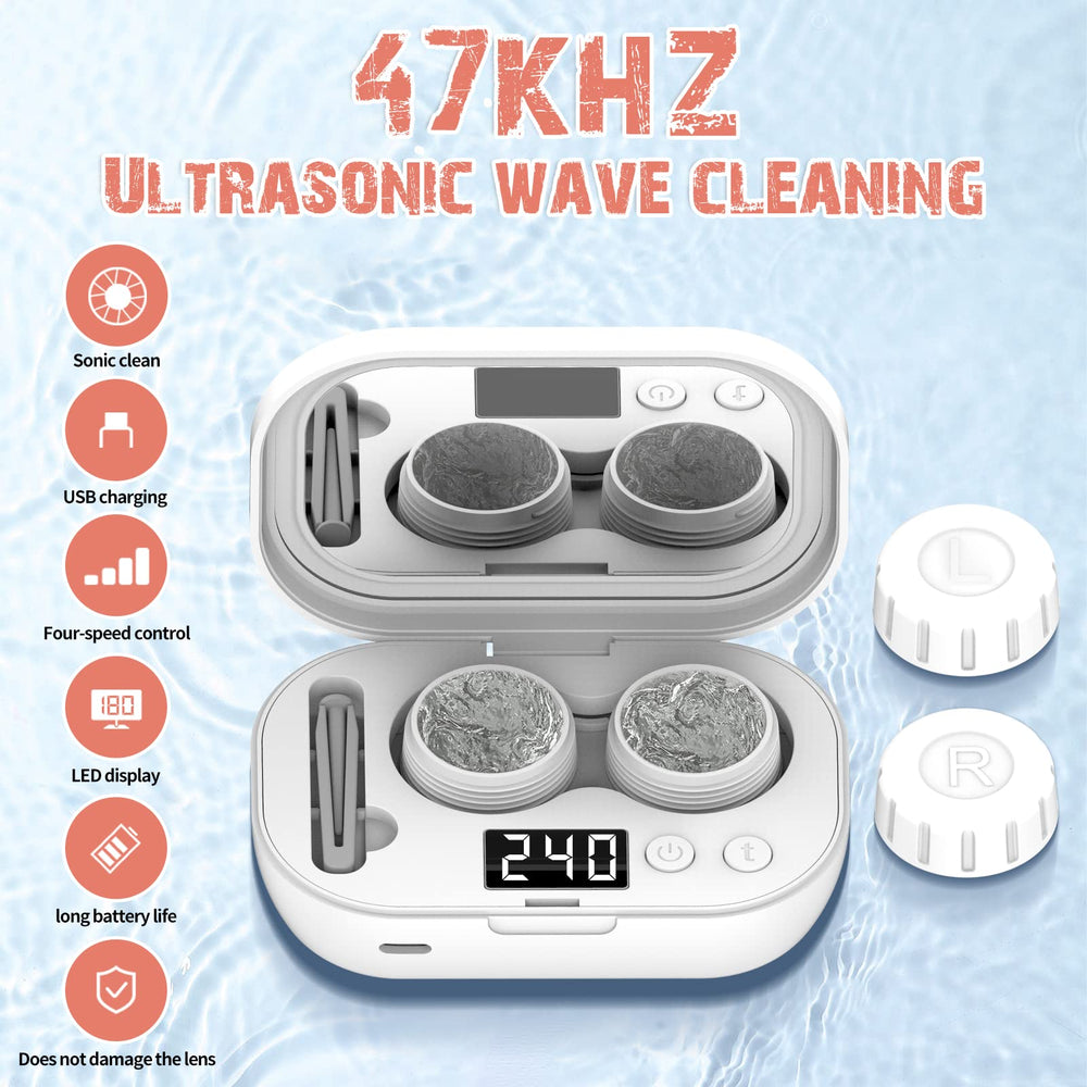 mUGLE portable ultrasonic lens cleaner side view shows compact travel design