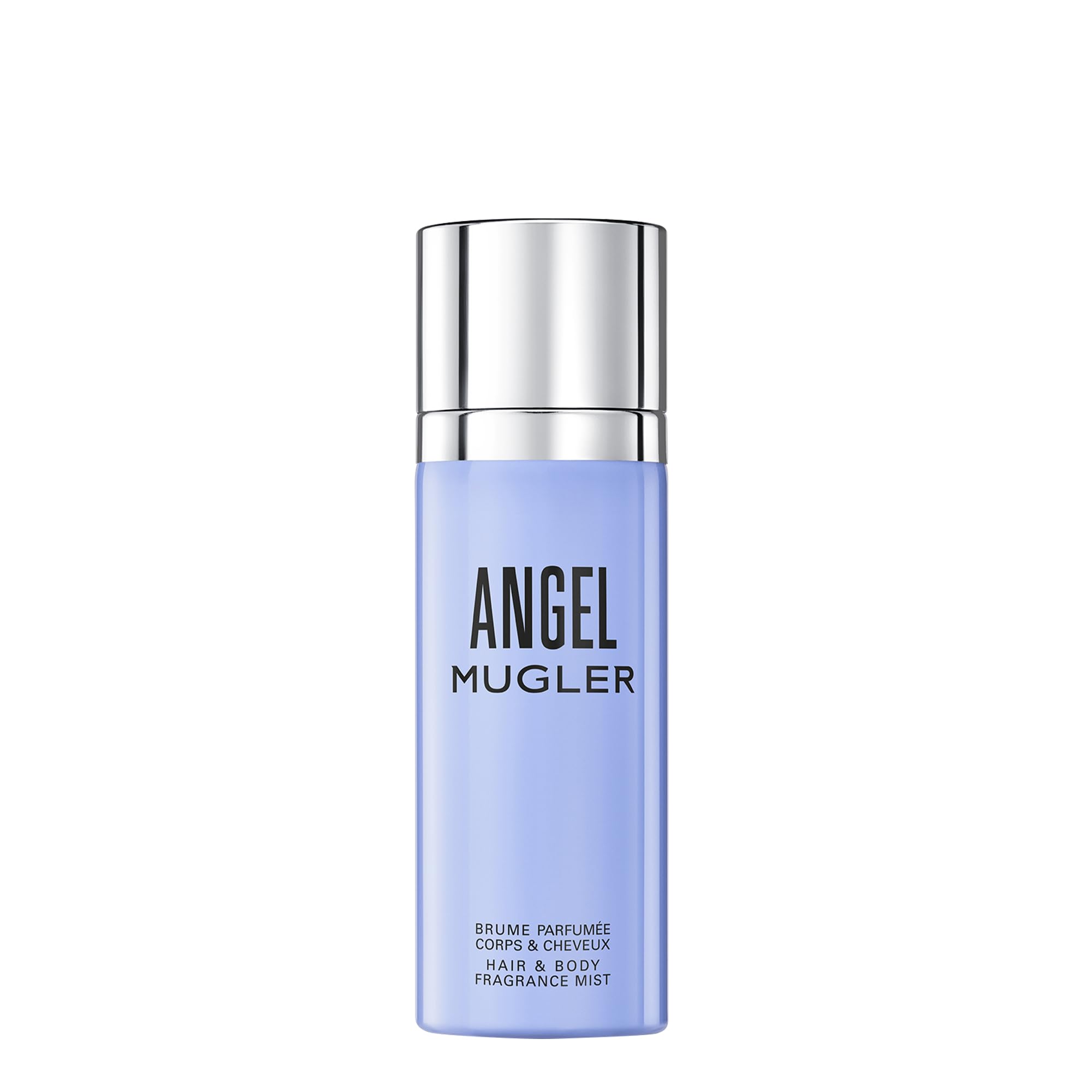 Mugler Angel Hair & Body Mist bottle ready to spray for hair and skin