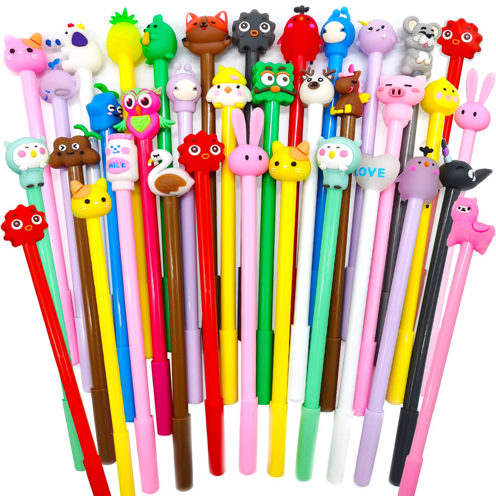 Muiyaneq cute cartoon gel pens 30-piece set for school projects.