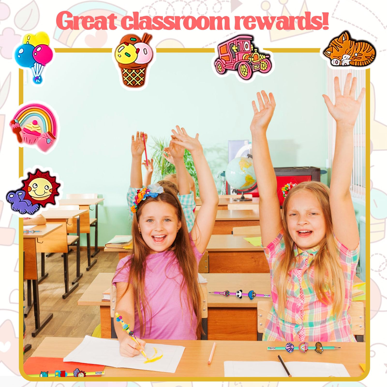 Muiyaneq cute pencil topper mixed-styles versatile set for any pencil