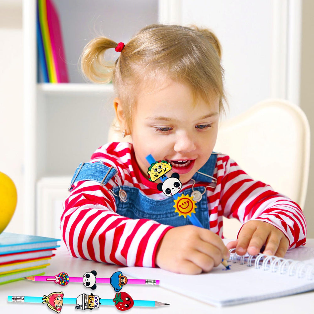 Muiyaneq cute pencil topper transportation offers fun accents for school supplies