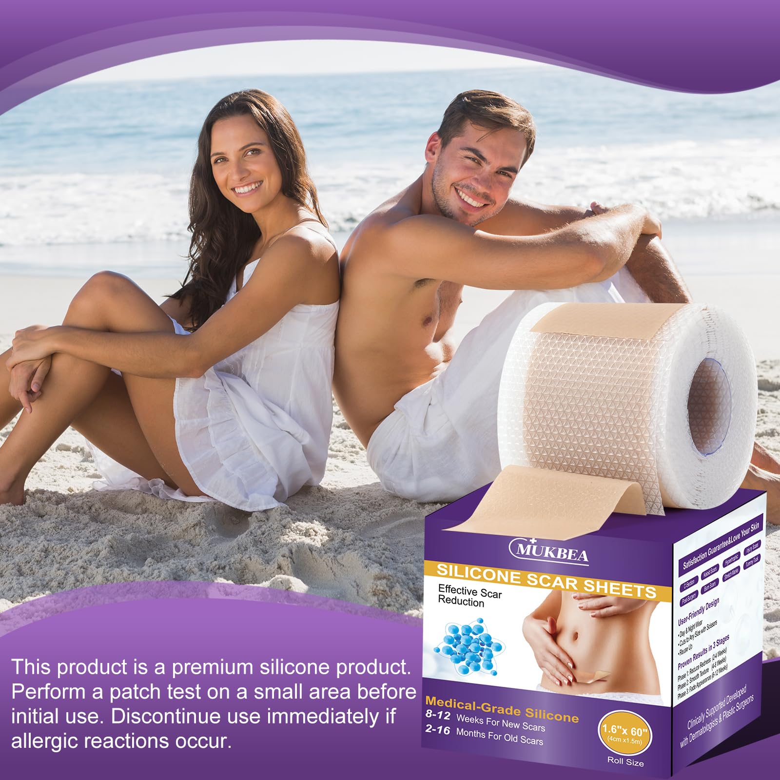 MUKBEA 24-hour wear silhouette demonstrating discreet scar coverage.