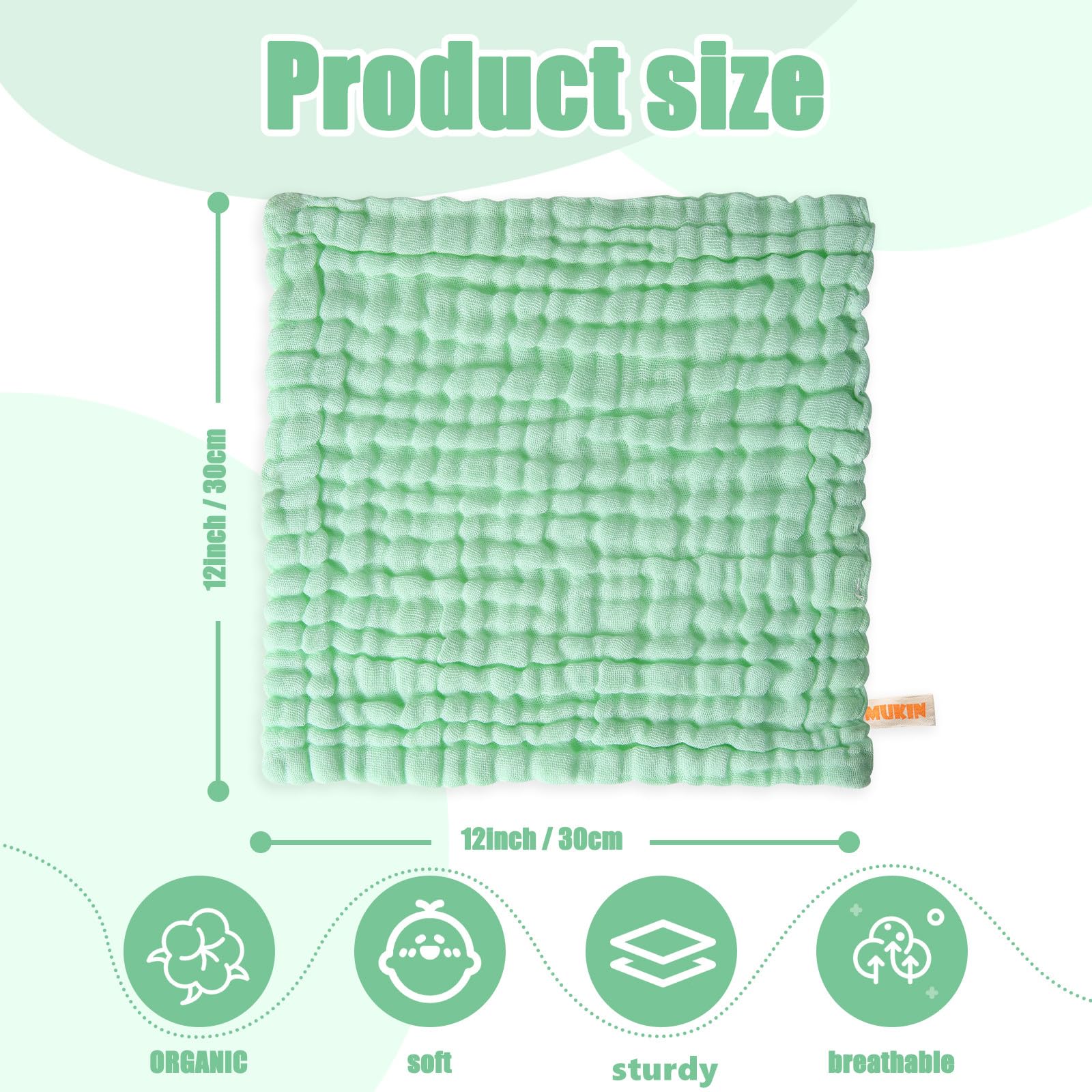 MUKIN washcloths hanging with lanyard design for easy drying after baths.