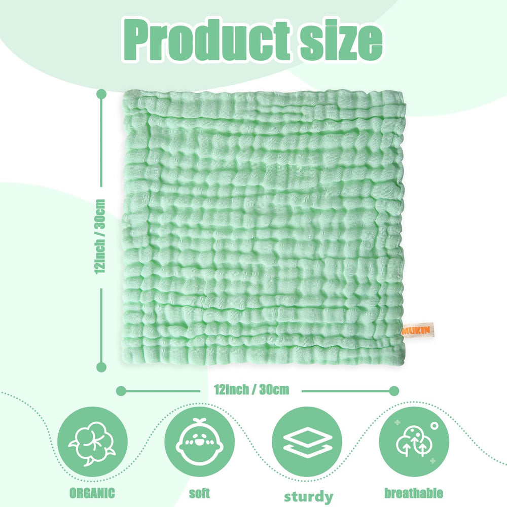 MUKIN washcloths hanging with lanyard design for easy drying after baths.