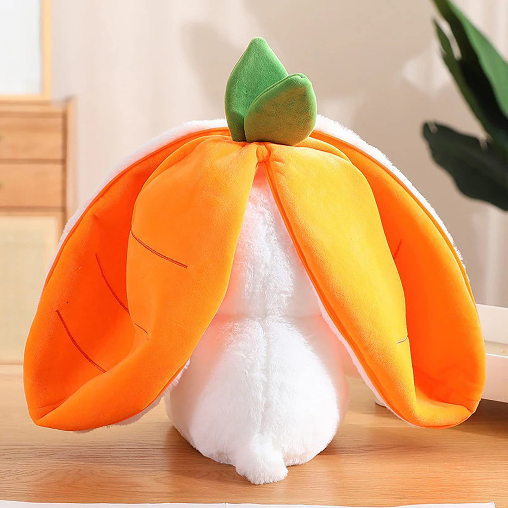 Mukorolee reversible carrot bunny plush, dual style toy