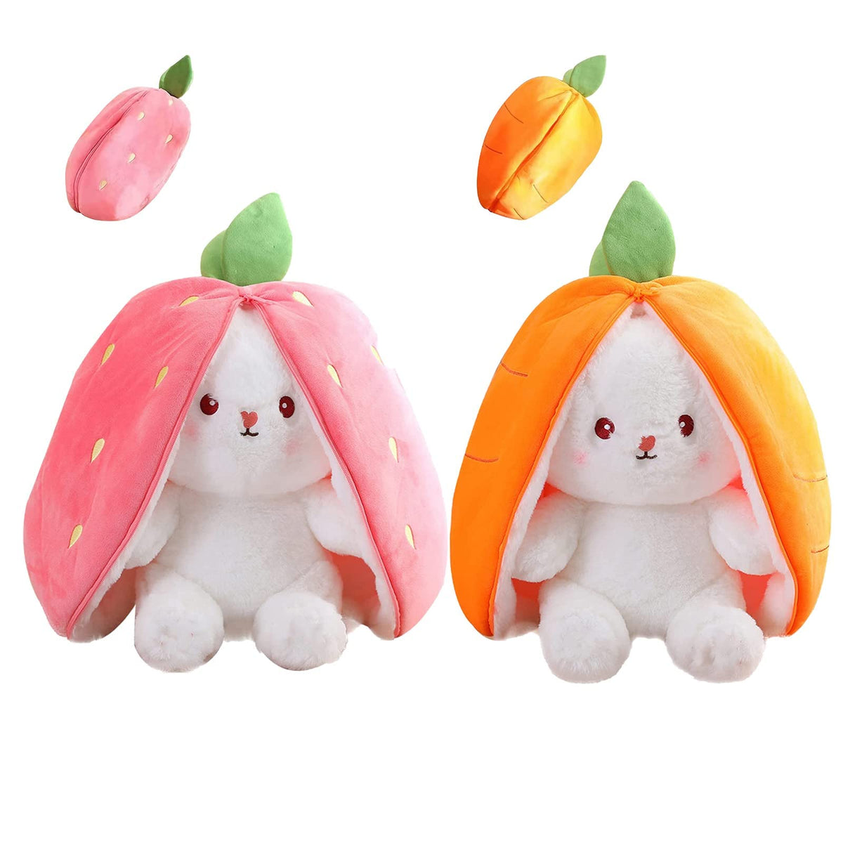 Mukorolee strawberry bunny plush 7in, soft cuddle companion for kids
