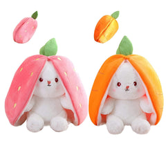 Mukorolee strawberry bunny plush 7in, soft cuddle companion for kids
