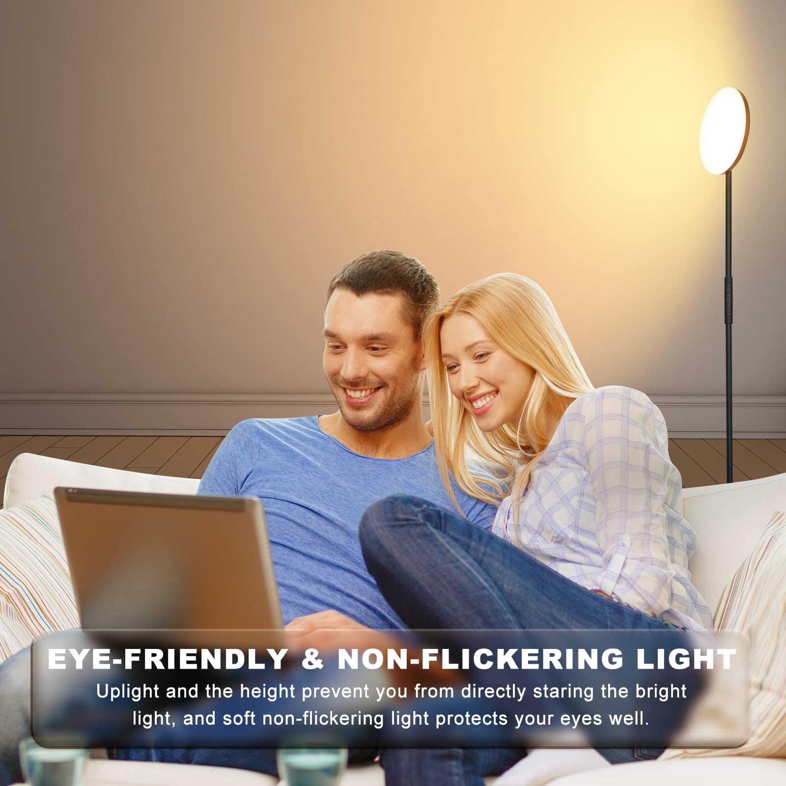 Mukuxin torchiere rotatable head directs light exactly where you need it.