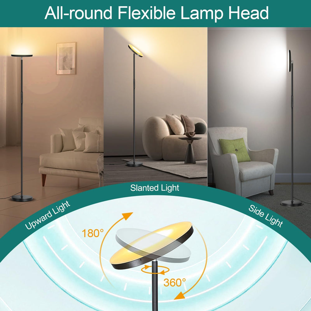 Mukuxin torchiere stepless dimming lets you fine-tune brightness precisely.