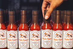 Sticker Mule Mule Sauce 3d bottle view highlights ergonomic design