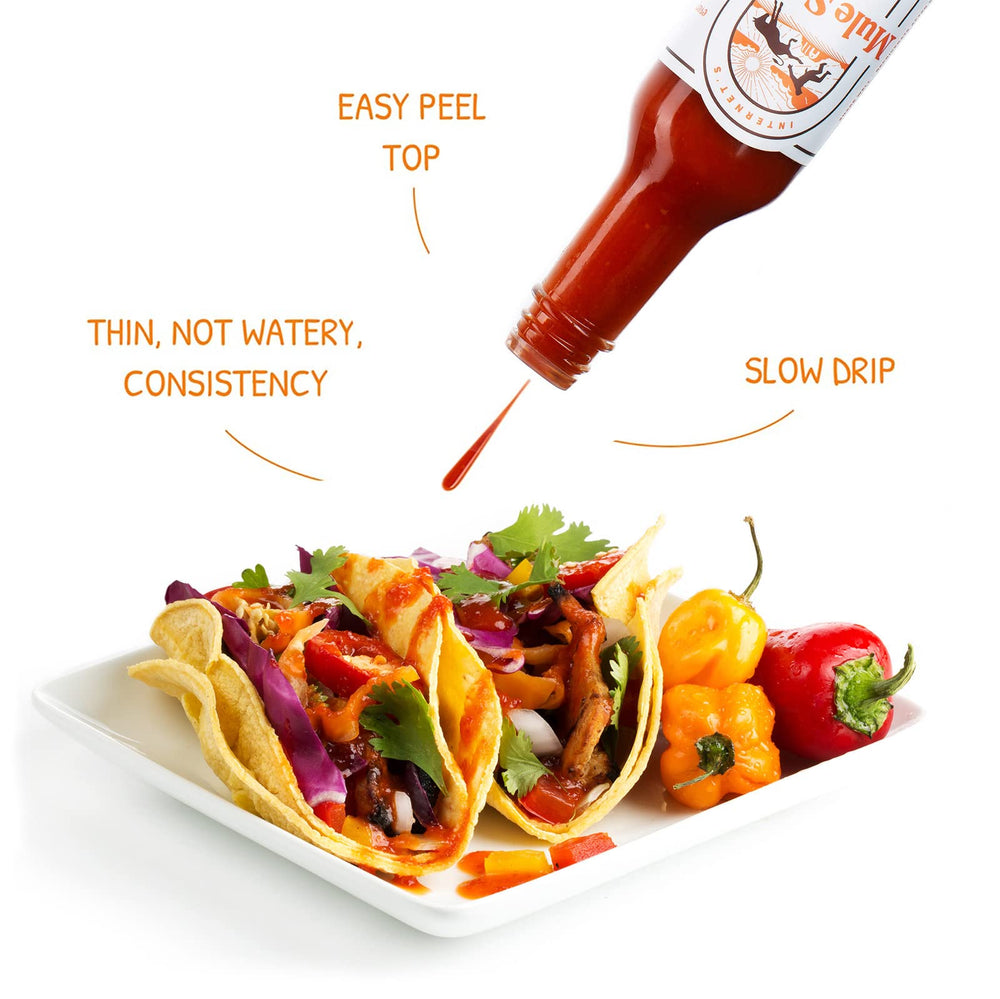 Sticker Mule Mule Sauce label closeup highlights premium branding for gifting