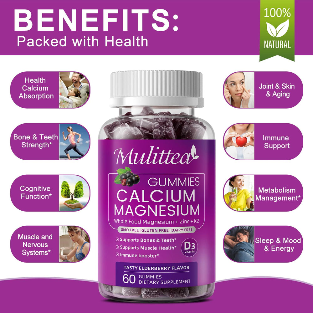 Mulittea gummy close-up demonstrating easy, pleasant daily supplement
