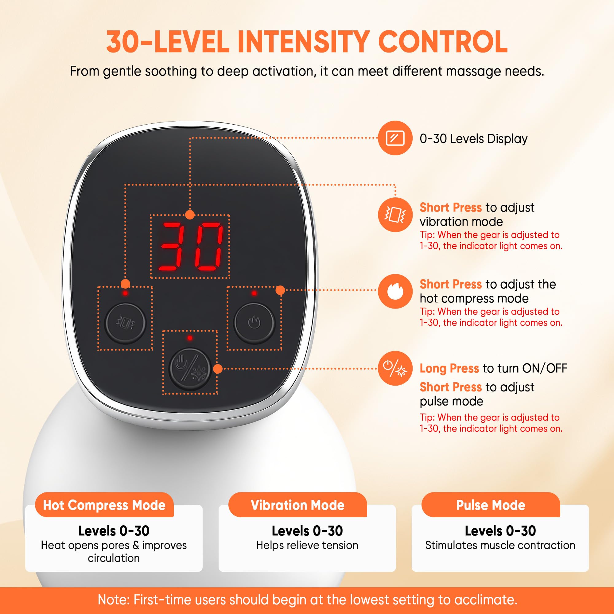 Multford 30-speed deep vibration penetrates deep tissues for targeted relief.