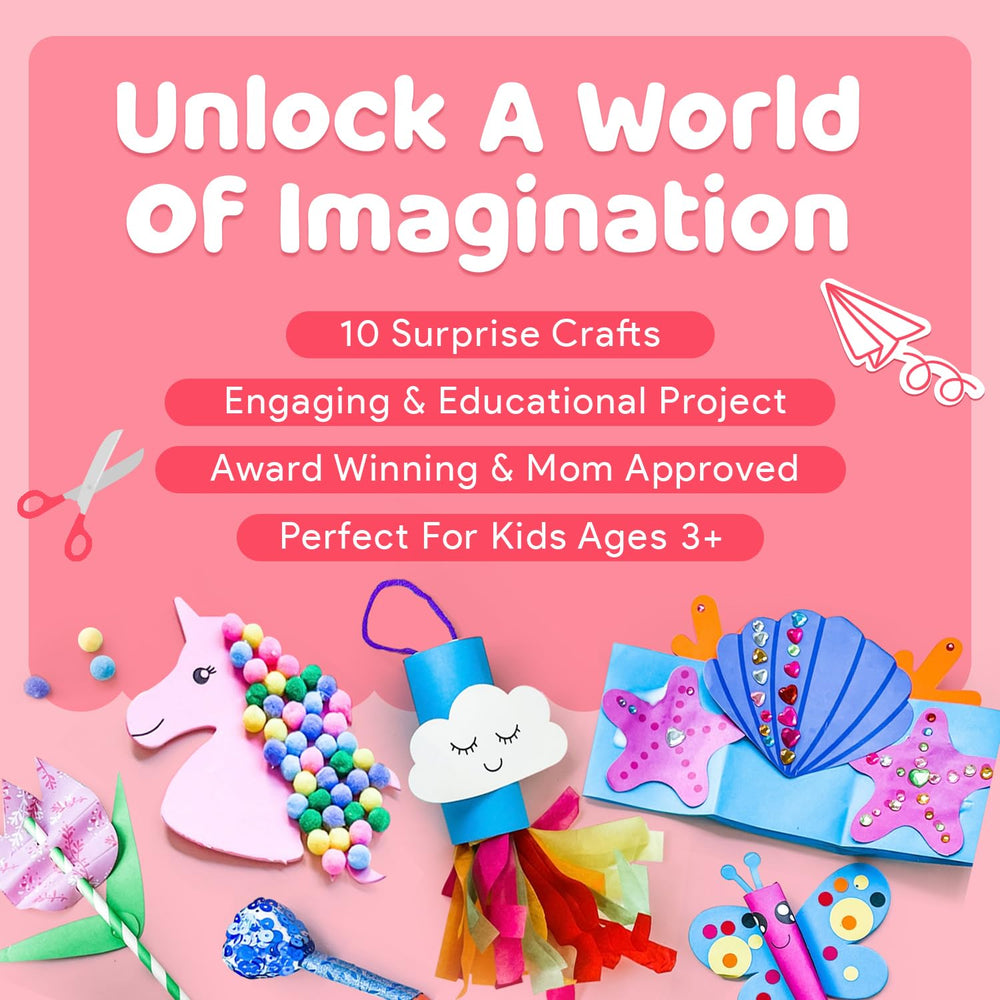 Mumaloo Unicorn Craft Box contents neatly organized for easy, independent crafts.