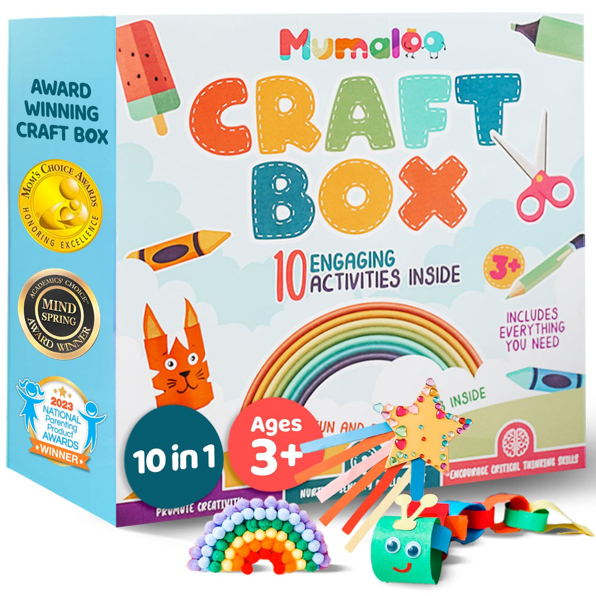 Mumaloo Craft Box with ten projects ready for engaging, playful learning at home.
