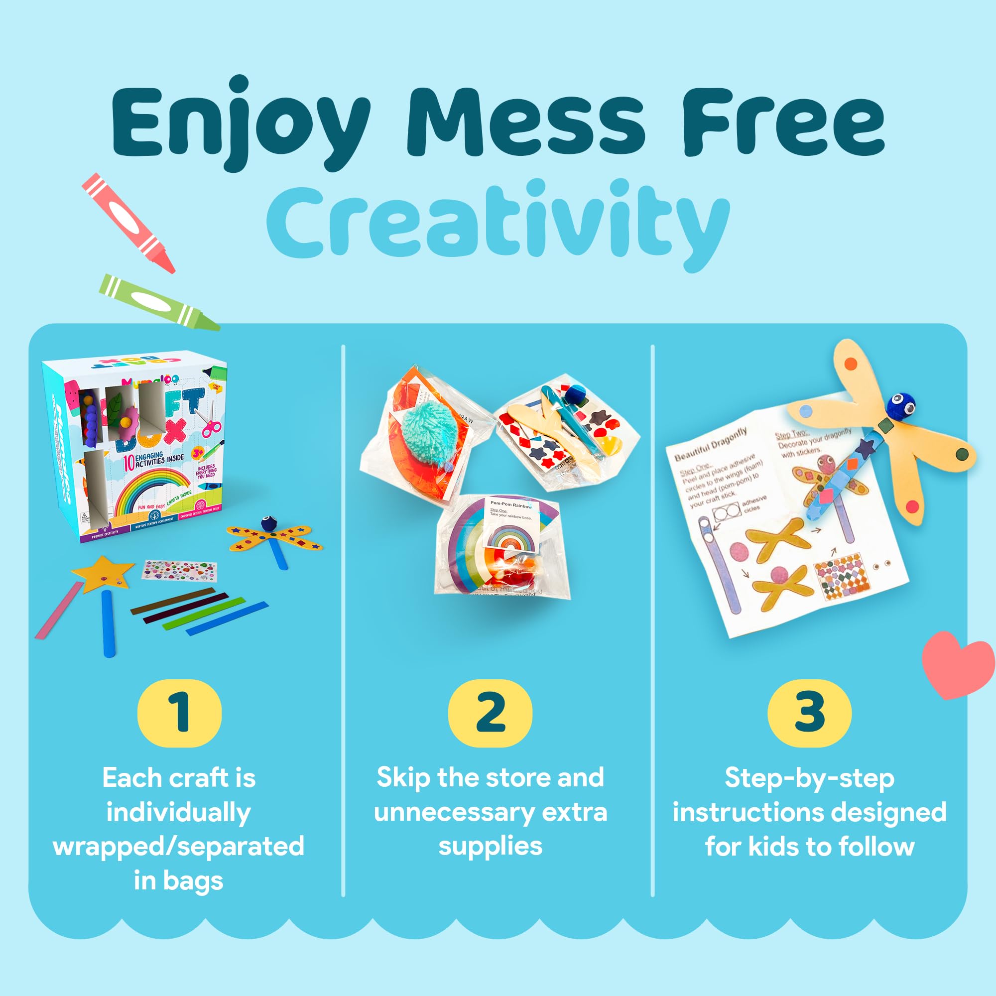 Mumaloo Craft Box vibrant papers inspire colorful, imaginative art for kids.