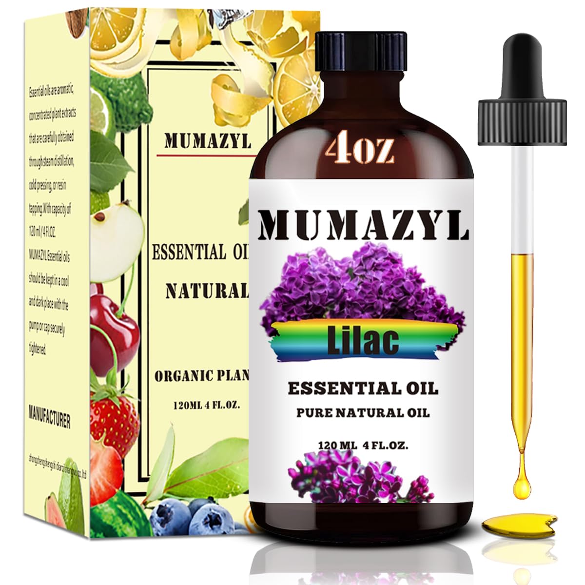 MUMAZYL Lilac oil bottle with dropper for precise use.