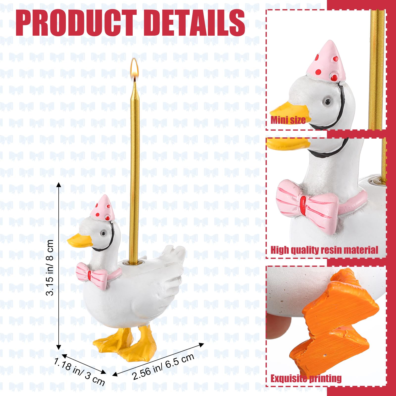 Mumufy goose candle holder close-up showing resin detail for durability.