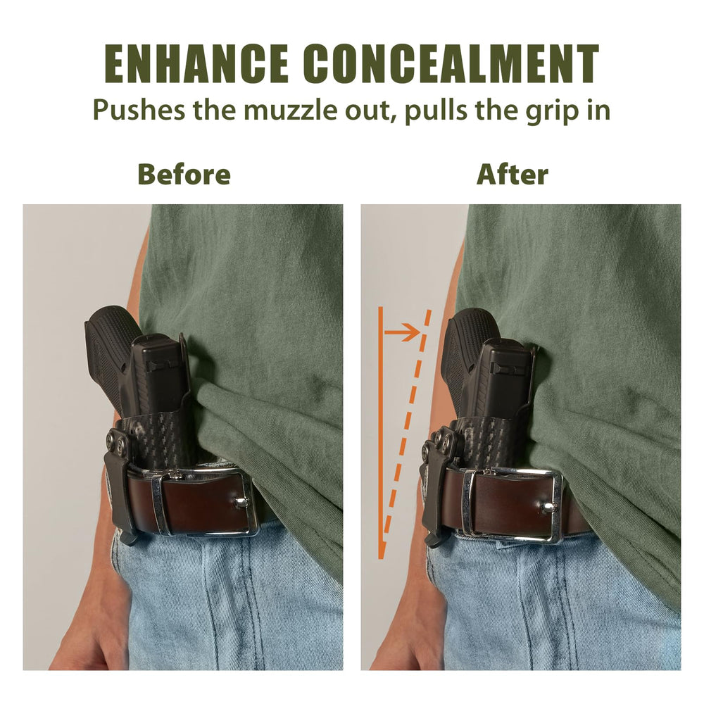 Munalo foam pad backer on holster provides all-day comfort and softer edges.