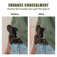 Munalo foam pad backer on holster provides all-day comfort and softer edges.