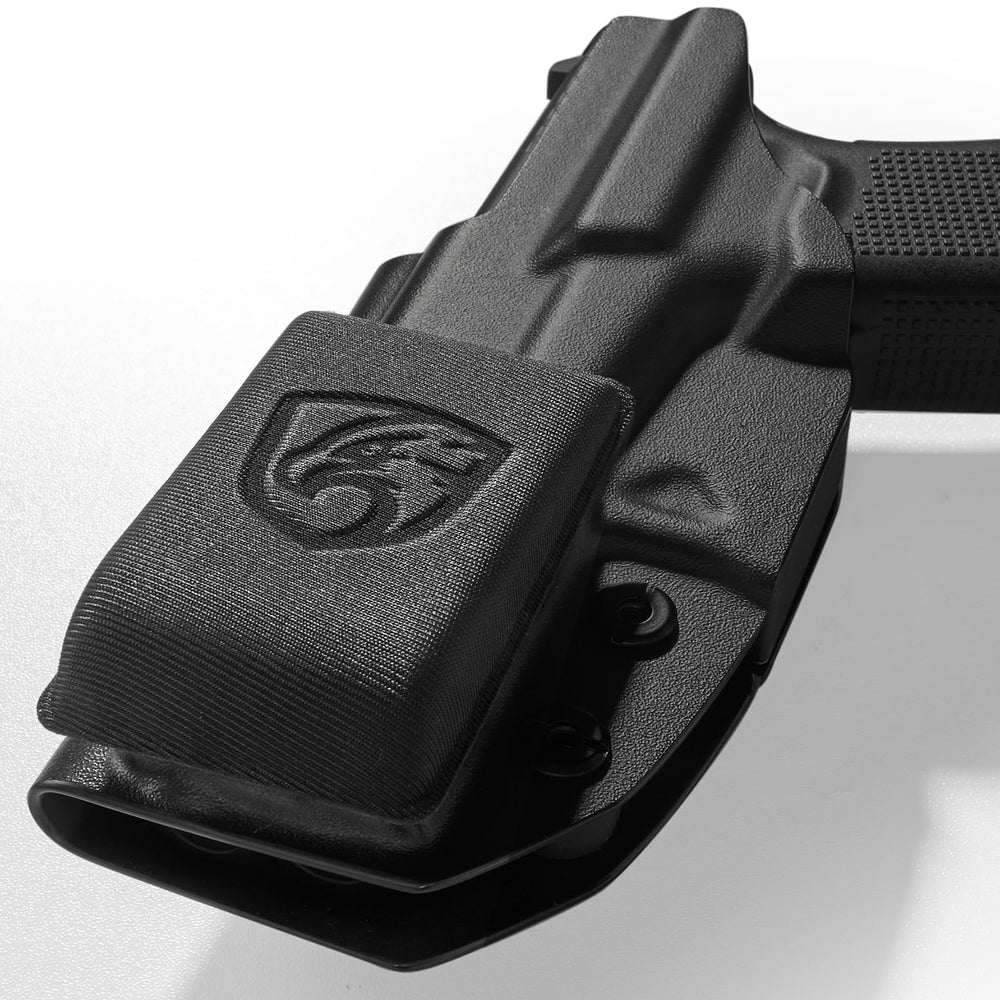 Munalo holster wedge kit shows Velcro attachment for easy repositioning and customization.