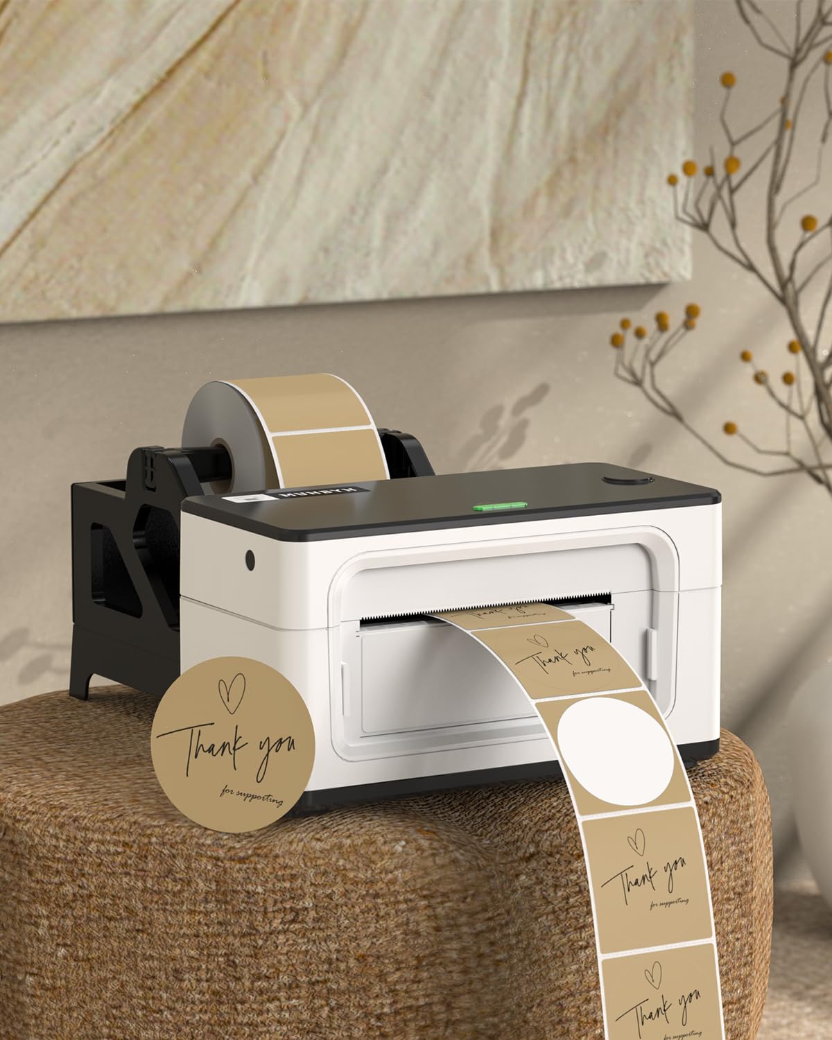 MUNBYN 2in circle label adhesive backing shows strong hold on diverse surfaces
