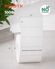 Closeup of Munbyn label surface showing sharp print and writable finish.