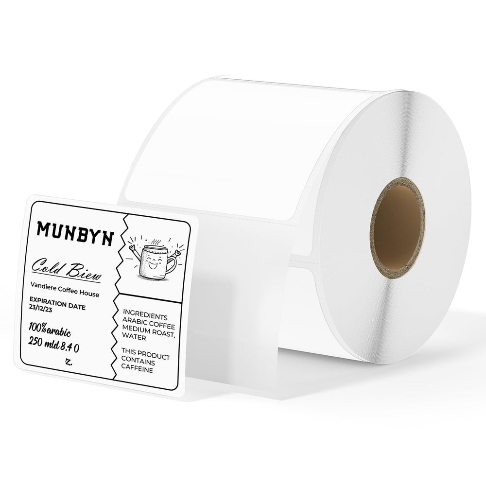 MUNBYN 2x2 square thermal label roll ready for barcode labeling