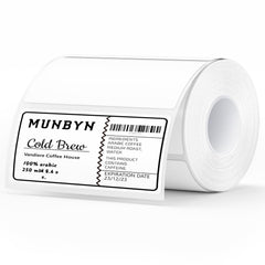 MUNBYN 4x2 thermal label roll for barcode labeling with smooth printing