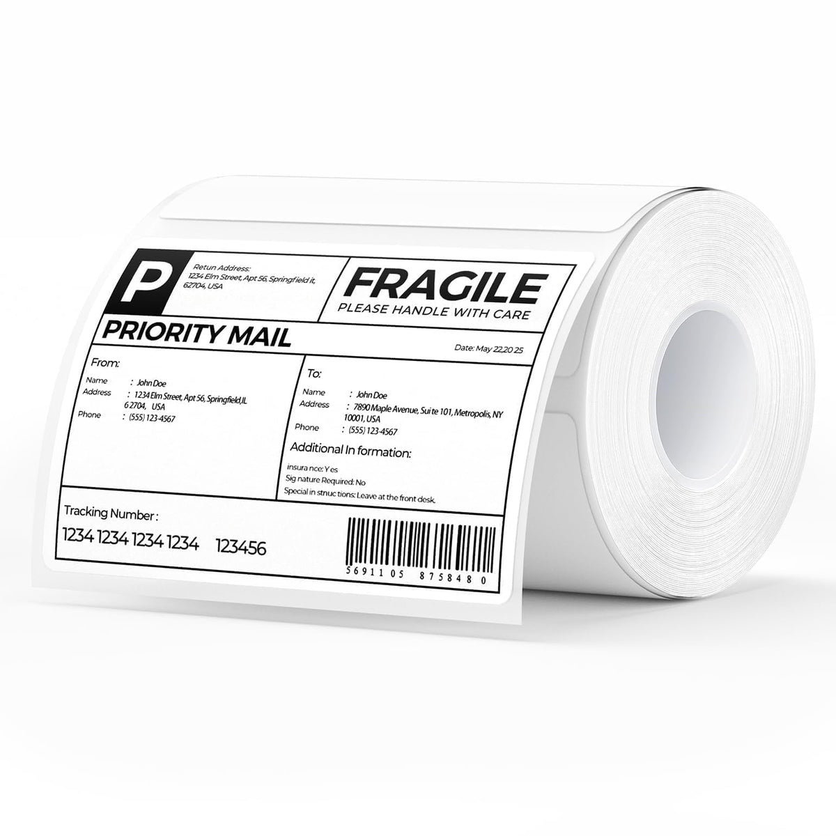 MUNBYN 4x3 label roll ready for mailing and inventory labeling