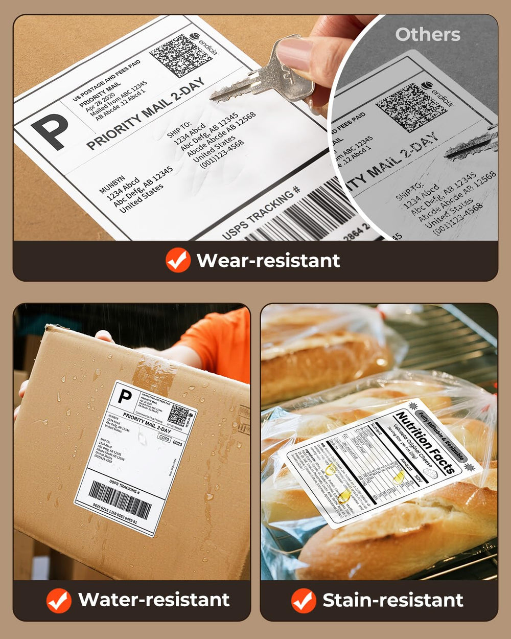 Munbyn BPA-free paper labels provide safe, compliant shipping.