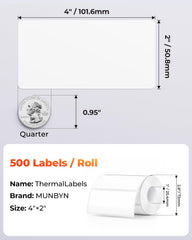 MUNBYN perforated label roll with easy-tear lines for quick packing