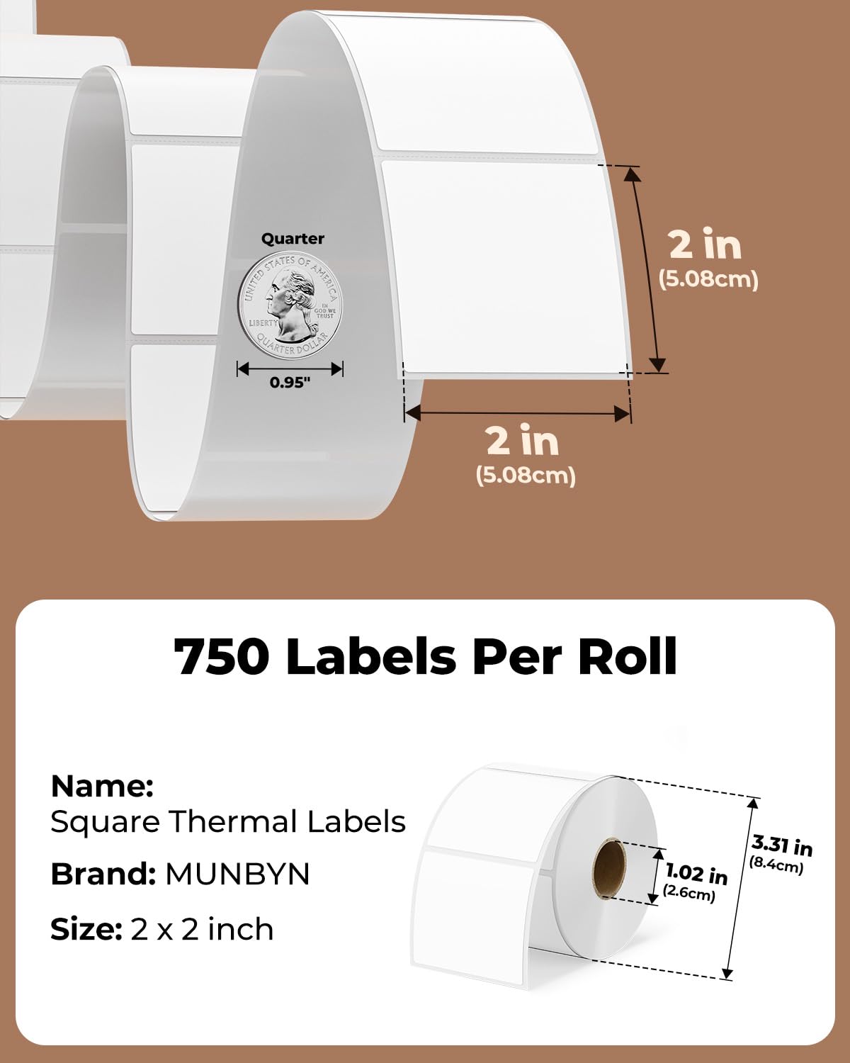MUNBYN label roll demonstrating strong adhesion on a package