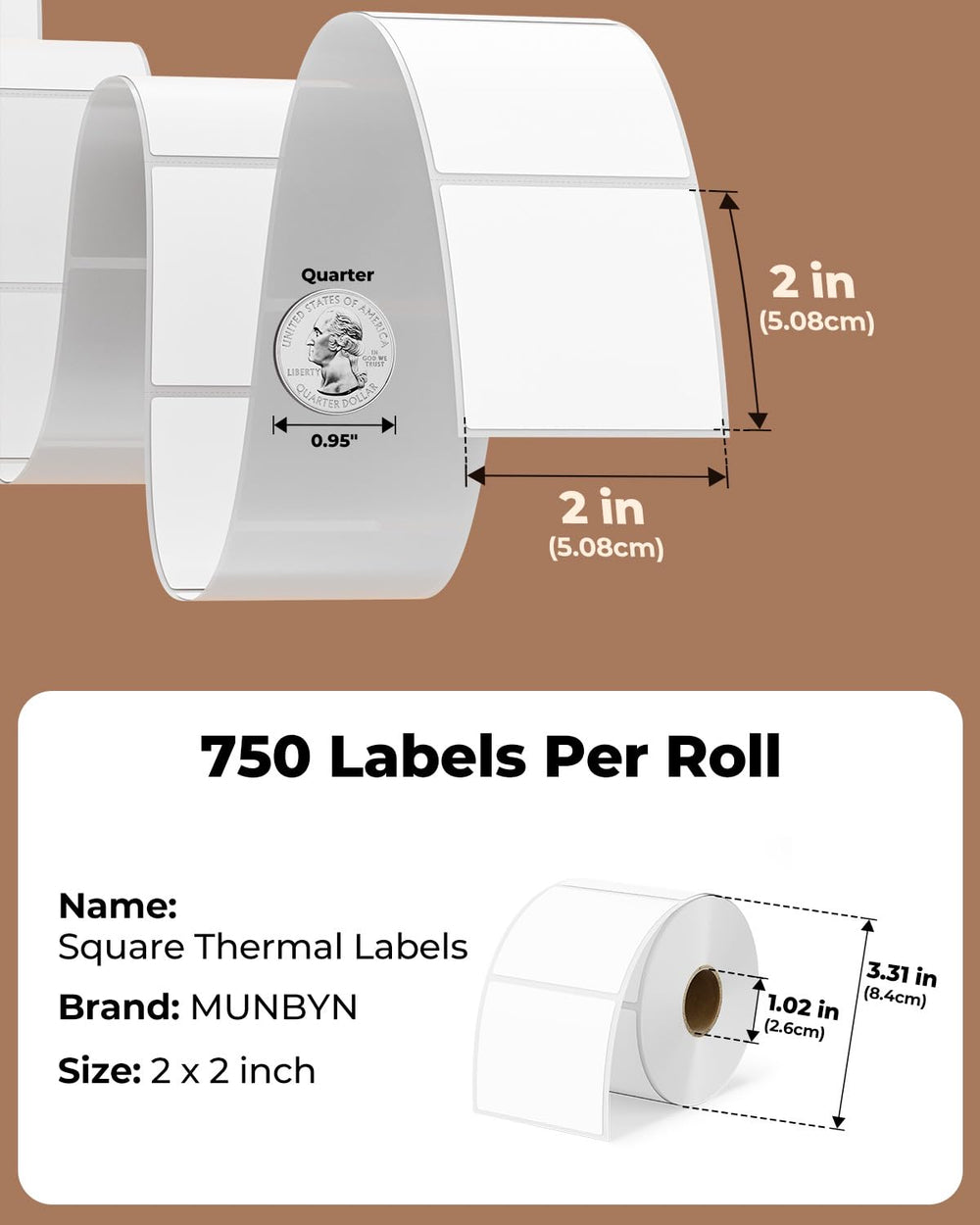 MUNBYN label roll demonstrating strong adhesion on a package