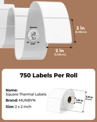 MUNBYN label roll demonstrating strong adhesion on a package