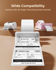 MUNBYN perforated label roll for easy tearing during packing tasks
