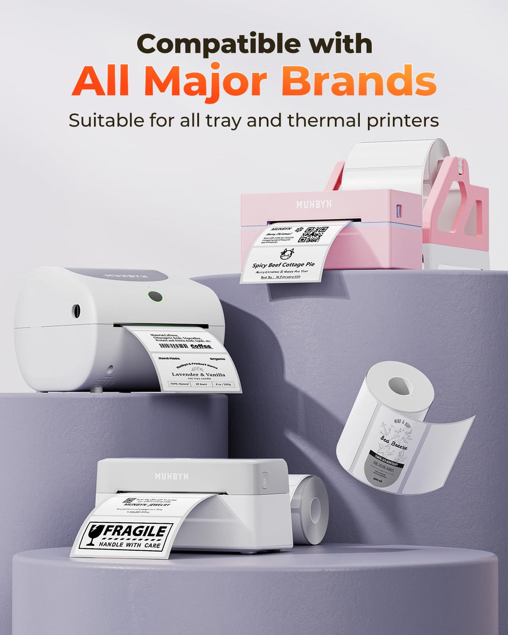 MUNBYN waterproof, BPA-free labels maintain legibility in moisture