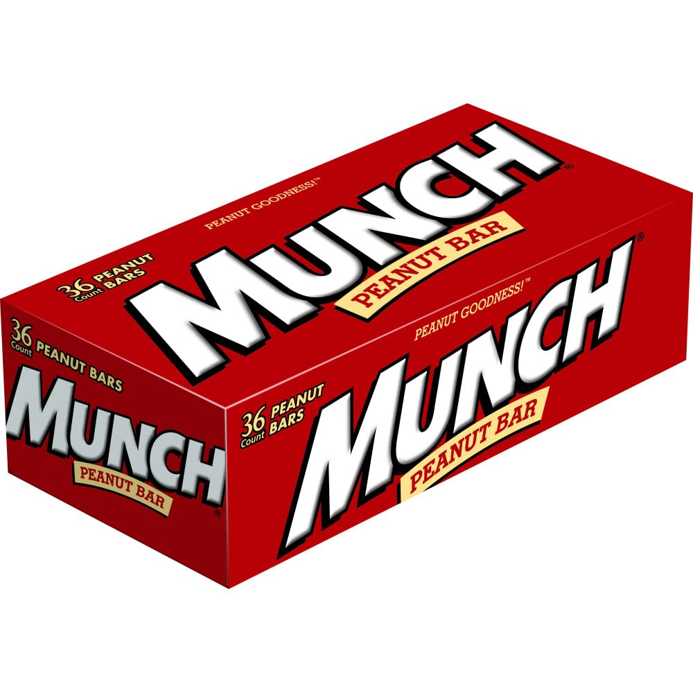 MUNCH Peanut Bar gluten-free pack for on-the-go snacking and satisfyingly crunchy bites.