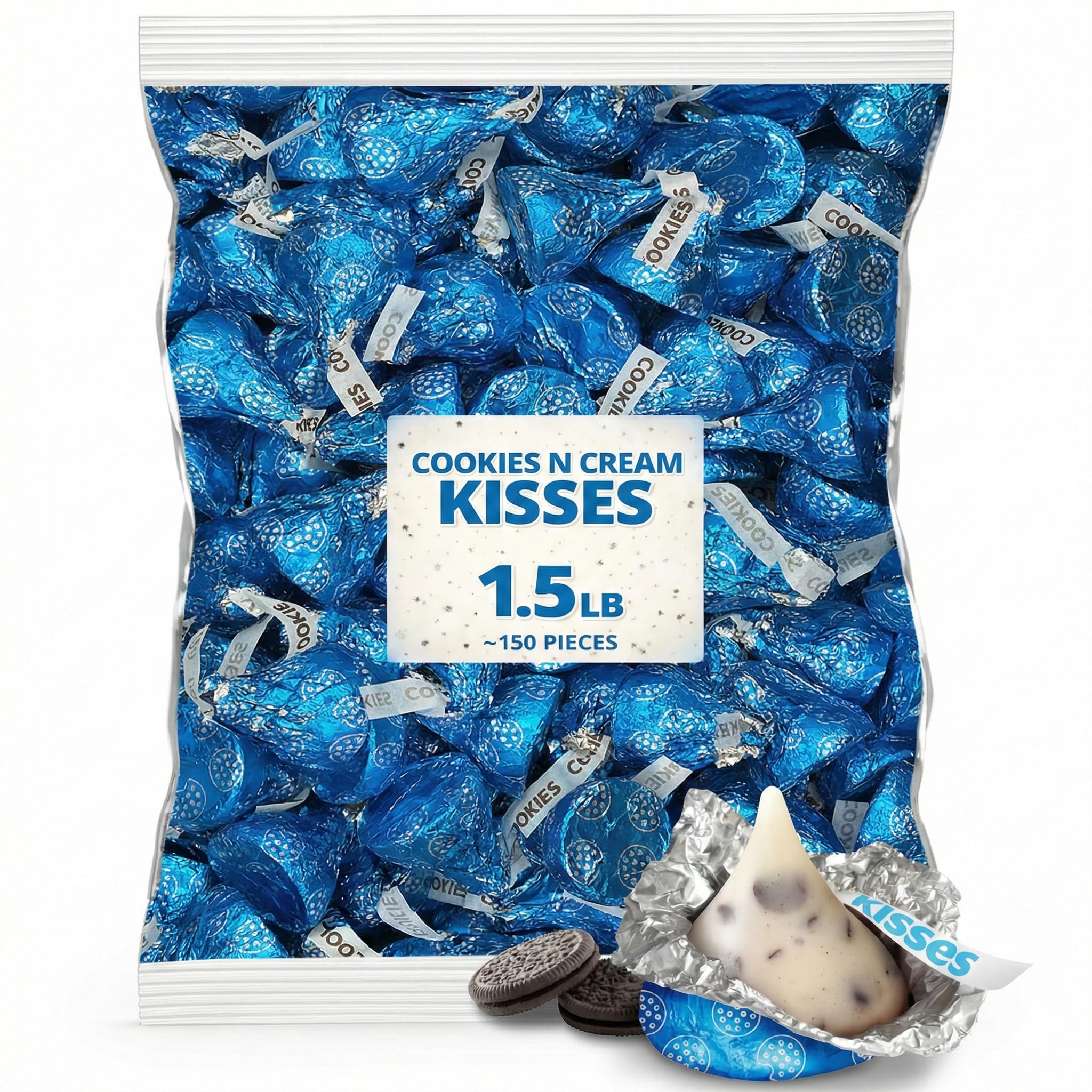 Munchique Cookies & Cream Kisses bulk bag for parties and events.