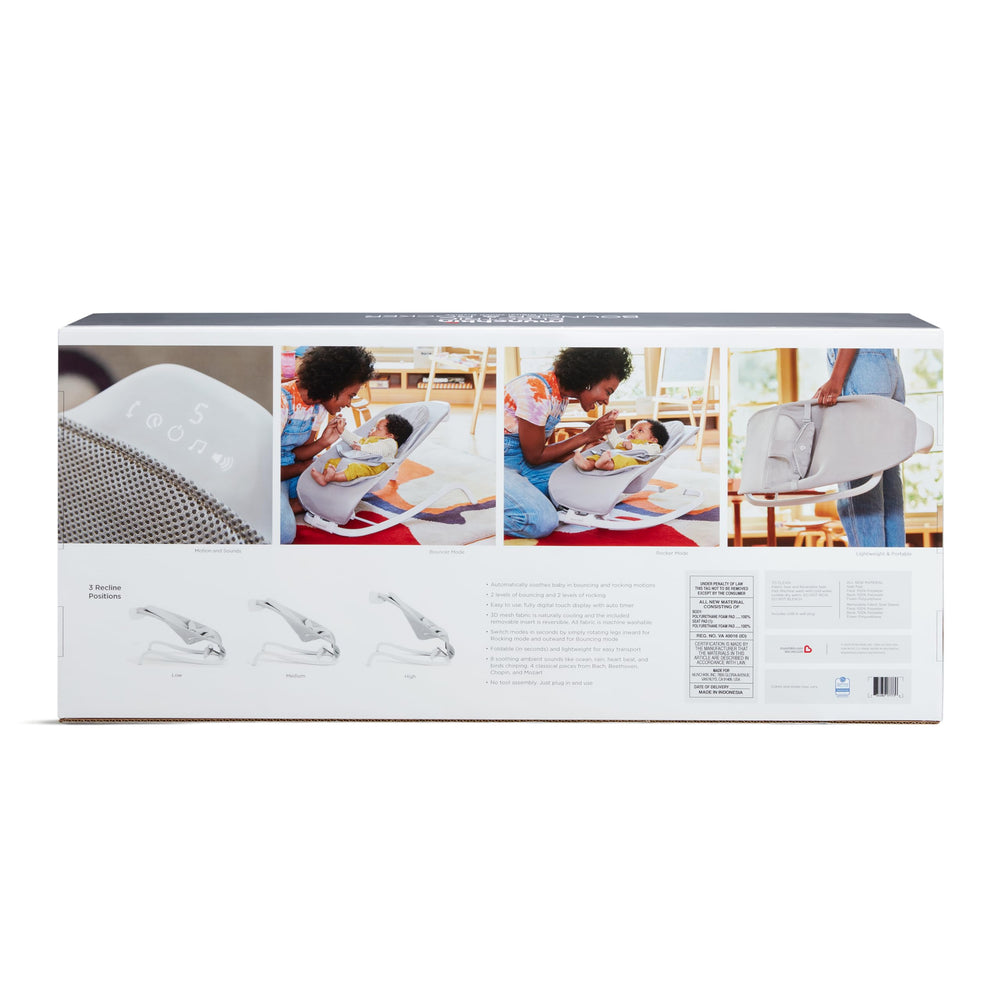 Munchkin Electric Bouncer gray gift-ready packaging for baby showers