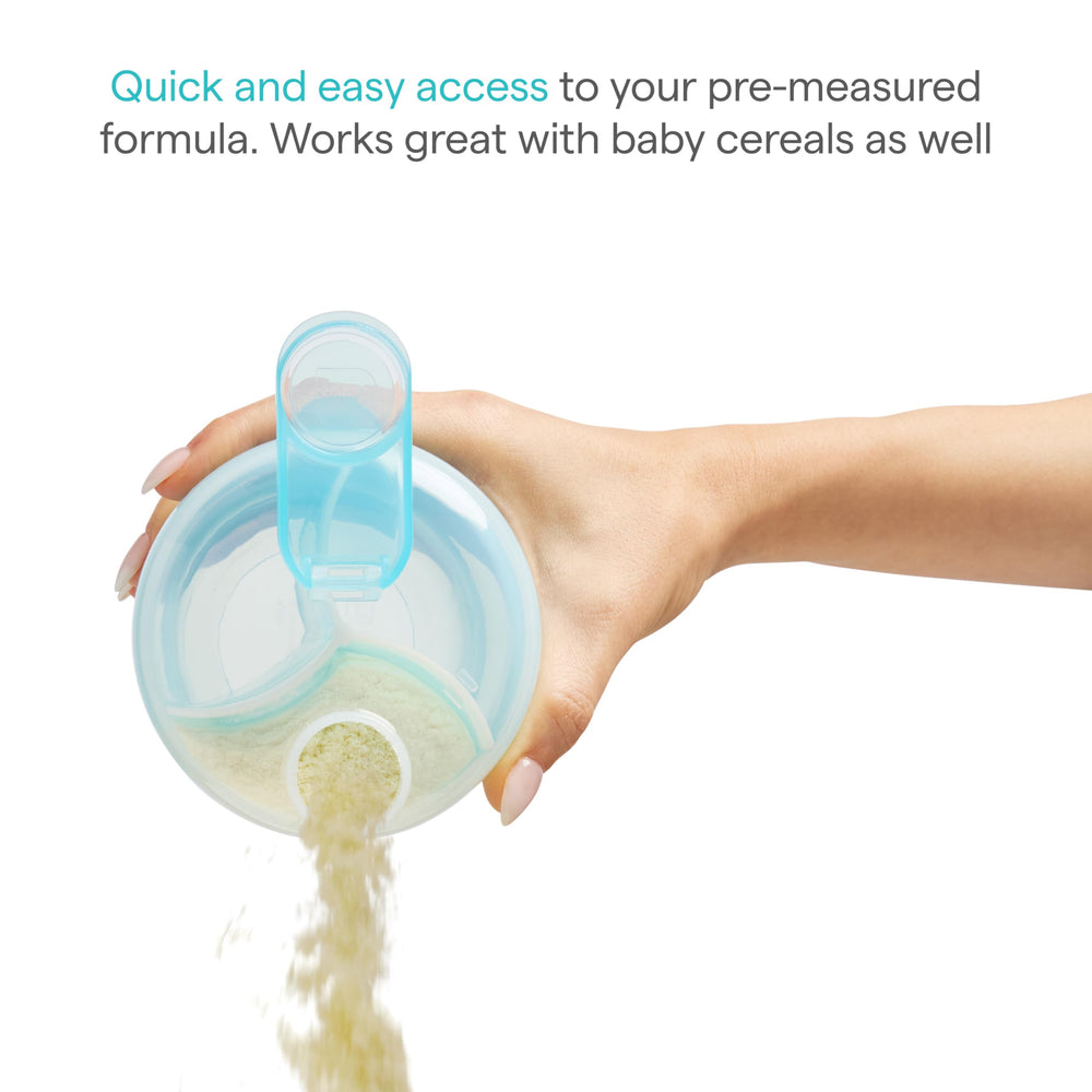 Munchkin Formula Dispenser fits neatly in a diaper bag for busy days